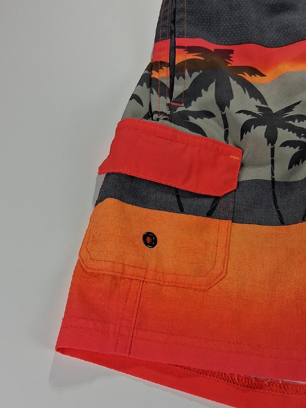 Boys Wonder Nation Swimming Trunks Size Medium (8) Sunset Palm - Red/Orange - Picture 3 of 10